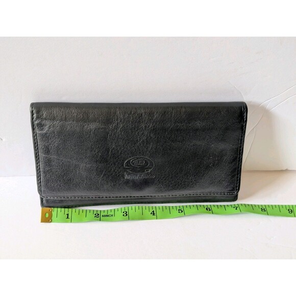 TAKIF Leather Industry Black Genuine Leather Slim Trifold 7" Wallet - Picture 2 of 9